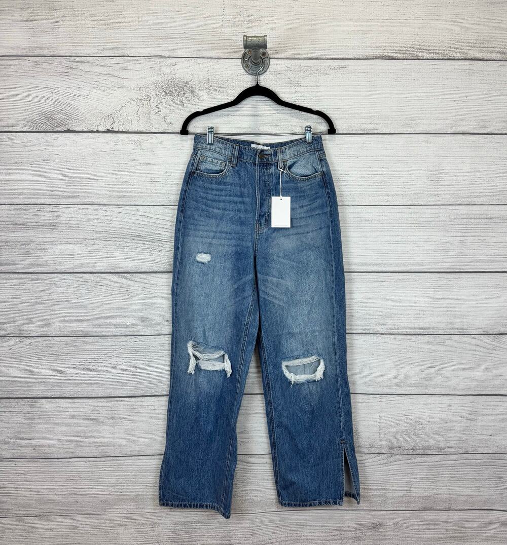 Cello Women's 90's Baggy Distressed Slit Ankle Jeans Size 7